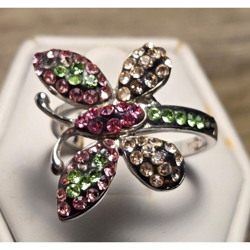 Butterfly vintage sterling silver ring sz 8